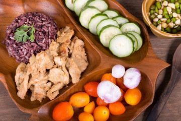 pork fried garlic with rice