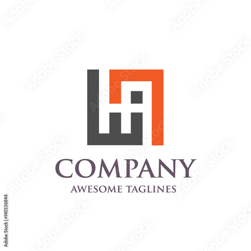 creative letter ha logo abstract business logo design template