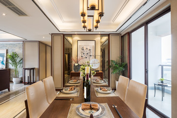 interior of modern dining room