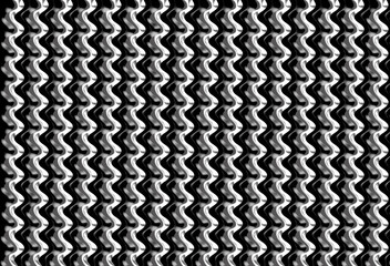 Vertical metallic wavy lines 3D abstract pattern