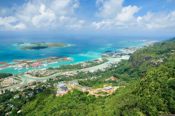Panorama of Victoria, capital of Seychelles