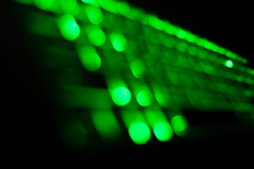 the green fluorescent computer keyboard