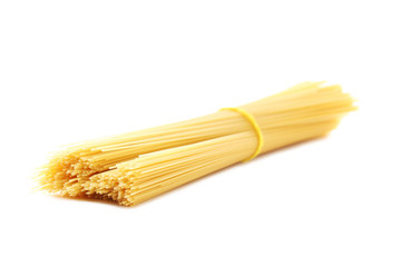Bunch of spaghetti pasta isolated on a white background
