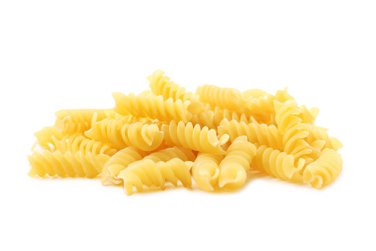 Spiral Pasta Isolated On A White Background