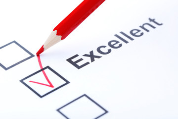 Check boxes on white paper