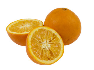 Withered oranges on white isolated background