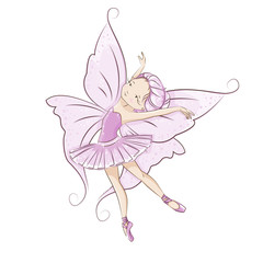 The beautiful little fairy is dancing.