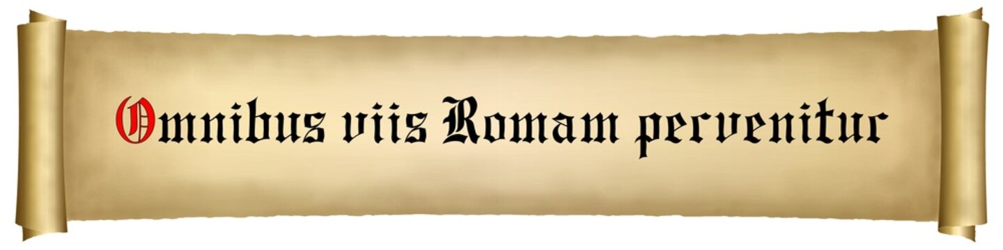 Locution latine. Omnibus viis Romam pervenitur 