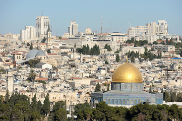 Jerusalem, view of the old city from the Mount of Olives