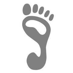 Human footprint icon of right foot
