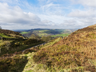 Across the fields and moorlands of Hope Valley, Derbyshire.