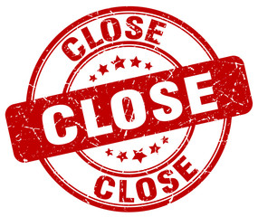 close red grunge round vintage rubber stamp