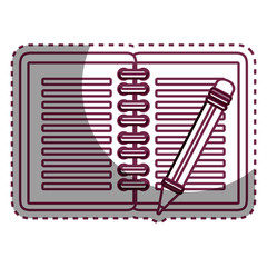 notebook with pencil school supply icon vector illustration design