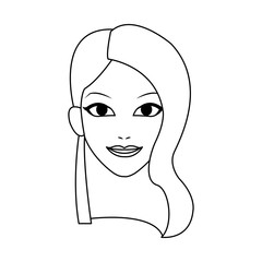 face of young pretty woman icon image vector illustration design 