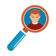 search magnifying glass with person avatar vector illustration design