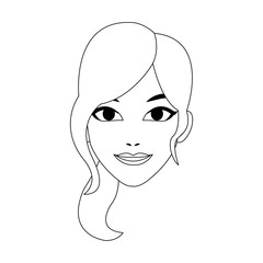face of young pretty woman icon image vector illustration design 