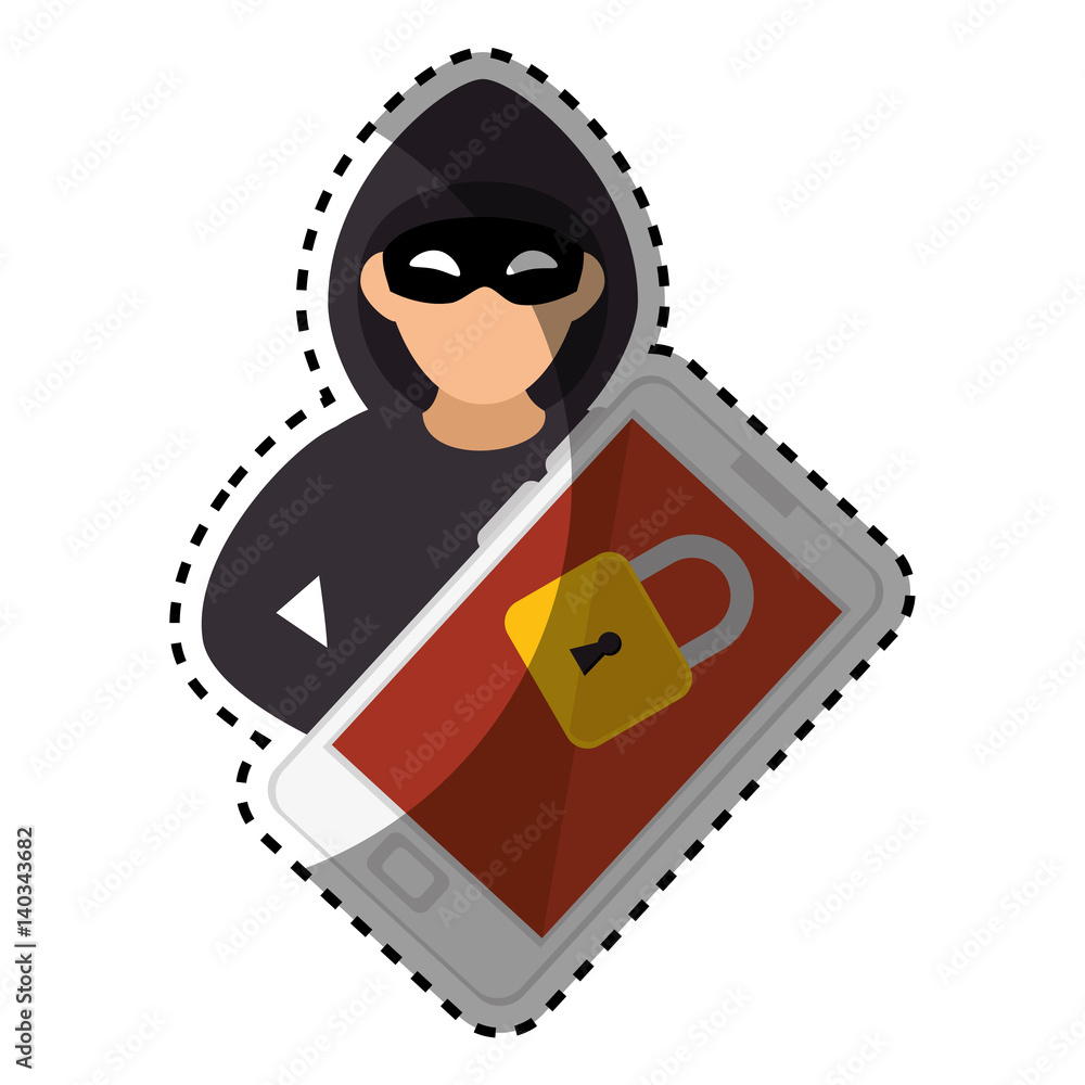 Poster computer with computing alert vector illustration design