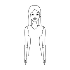 young slim pretty woman icon image vector illustration design 