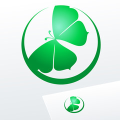 Abstract icon, vector sign with butterfly. Logo for Cosmetics, Fashion