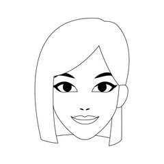 face of young pretty woman icon image vector illustration design 