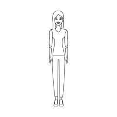 young slim pretty woman icon image vector illustration design 