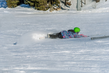 Skier fell during the descent
