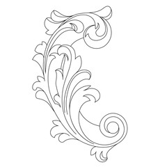 Vintage baroque ornament, corner. Retro pattern antique style acanthus. Decorative design element filigree calligraphy vector. - stock vector