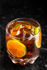 Cuba libre on marble table