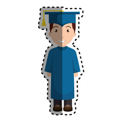 graduated avatar character icon vector illustration design