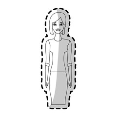 young pretty woman icon image vector illustration design 