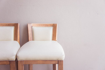 white chair vintage in the living room , modern design interior with grey wall