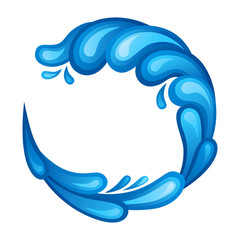 Isolated blue round wave. Vector illustration.