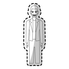 young handsome man wearing blazer icon image vector illustration design 