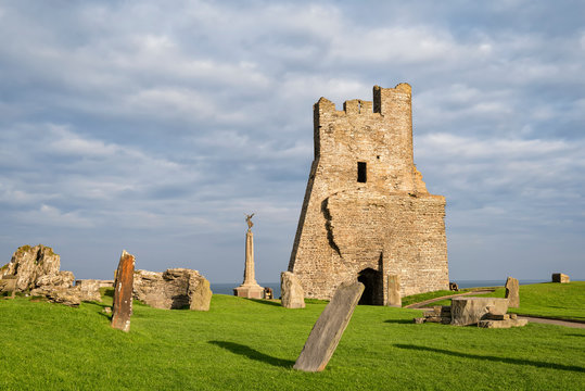 Remains of the north tower gateway at Aberystwyth Castle.