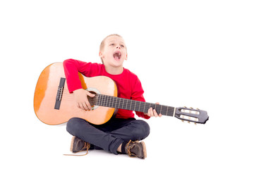 little boy with guitar