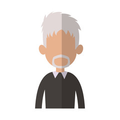 old man cartoon icon over white background. colorful design. vector illustration