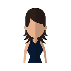 woman cartoon icon over white background. colorful design. vector illustration