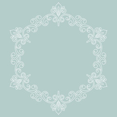 Elegant vector round white ornament in classic style. Abstract traditional pattern with oriental elements, Classic vintage pattern