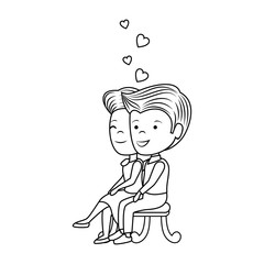 couple lovers characters icon vector illustration design