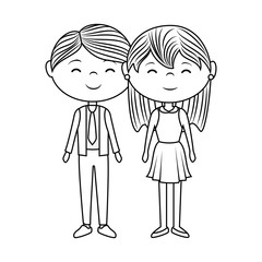 couple lovers characters icon vector illustration design