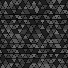 Geometric vector dark pattern with triangles. Geometric modern ornament. Seamless abstract background