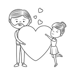 couple lovers characters icon vector illustration design