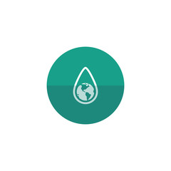 Circle icon - Earth water drop