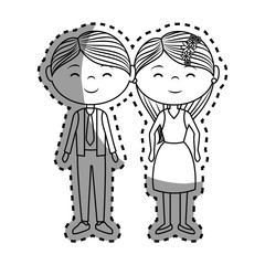 couple lovers characters icon vector illustration design