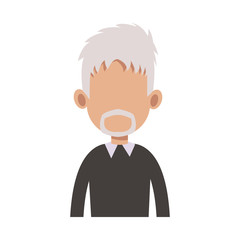 old man cartoon icon over white background. colorful design. vector illustration