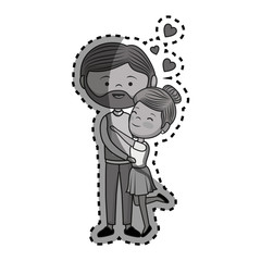 couple lovers characters icon vector illustration design