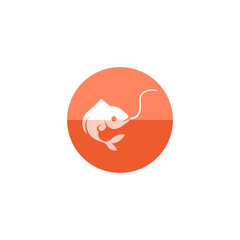 Fototapeta premium Circle icon - Hooked fish