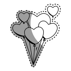 hearts love romantic card vector illustration design