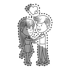 couple lovers characters icon vector illustration design