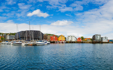 Fototapeta premium View of a marina in Tromso, North Norway